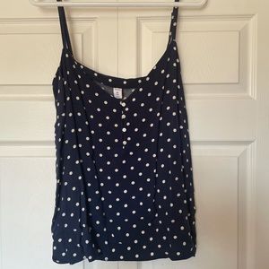 Old navy blue polka dot cami blouse
